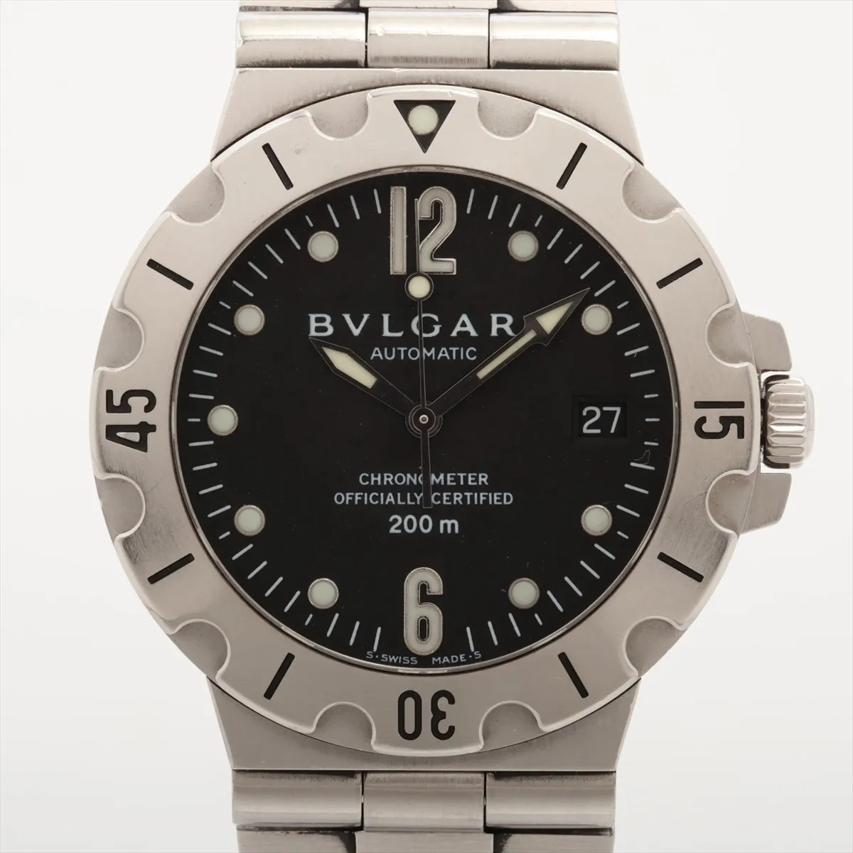 Bvlgari Diagono Scuba SD38S SS SS AT black dial
