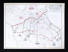 Mappa Seconda Guerra Mondiale 106 Attacchi alla Linea Gotica Battaglia di Rimi e Castel del Rio Gennaio 1945