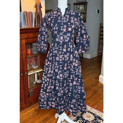 NWT Toast Hand Batik Printed Antracite Cotton Dress Size 6