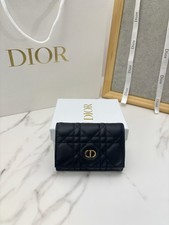 Dior S5132UWHC M30G 30 Montaigne Glycine Black Quilted Leather Wallet Women's