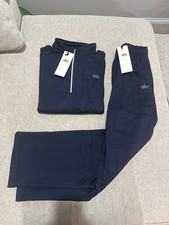 NWT Alo Set Size Medium 1/4 Zip Sweatshirt And Open Leg Sweatpants AUTHENTIC
