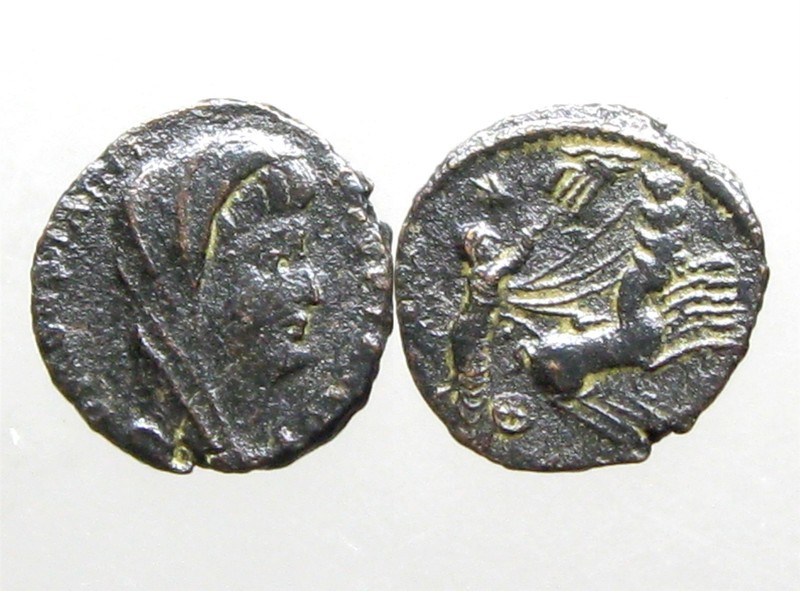 CONSTANTINE I THE GREAT NUMMUS____Milvian Bridge Issue___QUADRIGA / HAND OF GOD