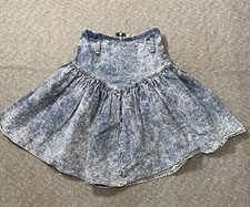 Vintage 1980s Kayo California Acid Wash Denim Skirt Size 3 22 USA Made