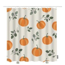 Fall Pumpkins Bath Shower Curtain Set 72"W x 72"L Pack of 1 Showercurtain1027