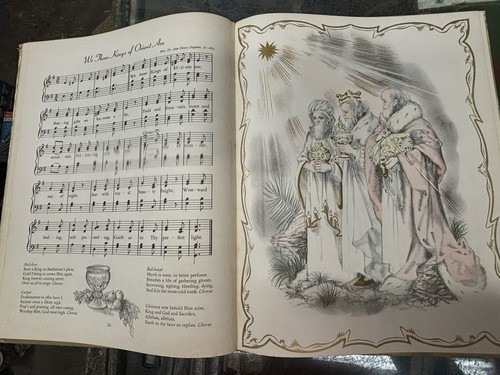 A CHILD'S BOOK OF CHRISTMAS CAROLS 1942 1ST EDITION HC, ILLUSTRATED BY MASHA - Foto 16 di 19