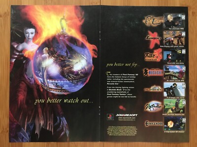 1998 Squaresoft PS1 Video Games Print Ad/Poster Parasite Eve Xenogears Einhander