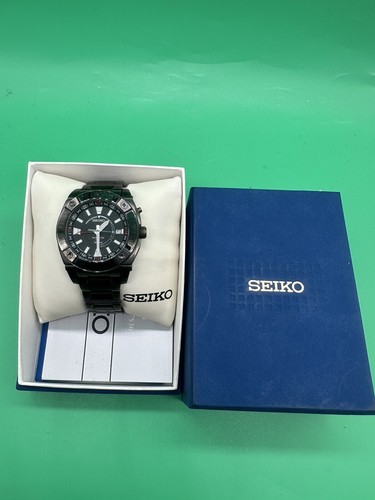 Seiko Mens 5M65-0AB0 Kinetic Divers Watch Black Stainless PVD/Date GMT Perfect - Picture 10 of 20