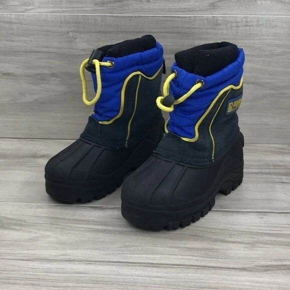 Botas Diseño Alpino Niños 8 Azul Negro Nieve Invierno Pull On Foto 3 de 4