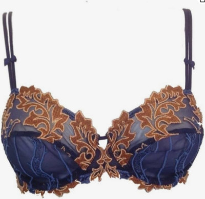 Simone Perele Blau Casablanca BH 32B Bügel Vollschalen Transparent Durchsichtig 70B