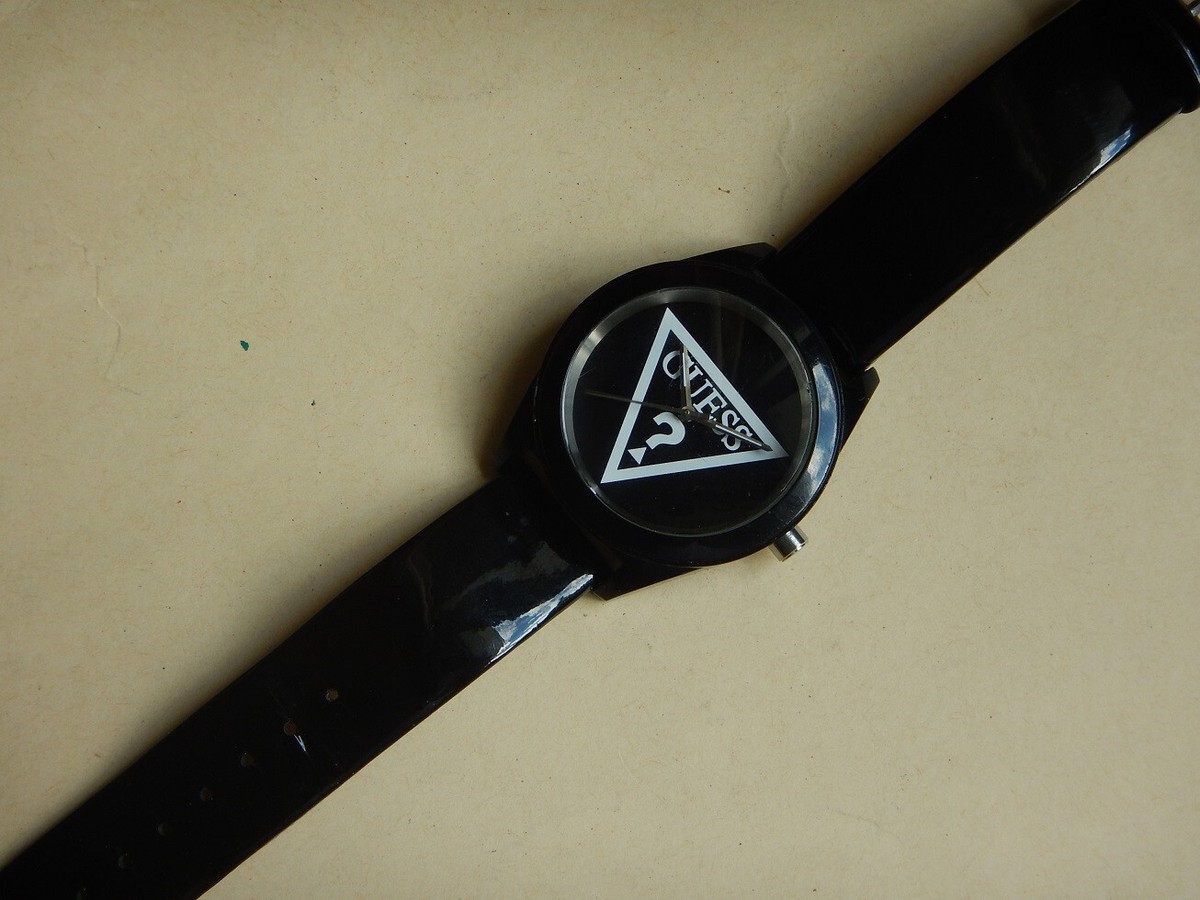 Montre Guess Lip Gloss Noire 40mm - Années 2010, Super état, Bracelet Cuir Unisexe