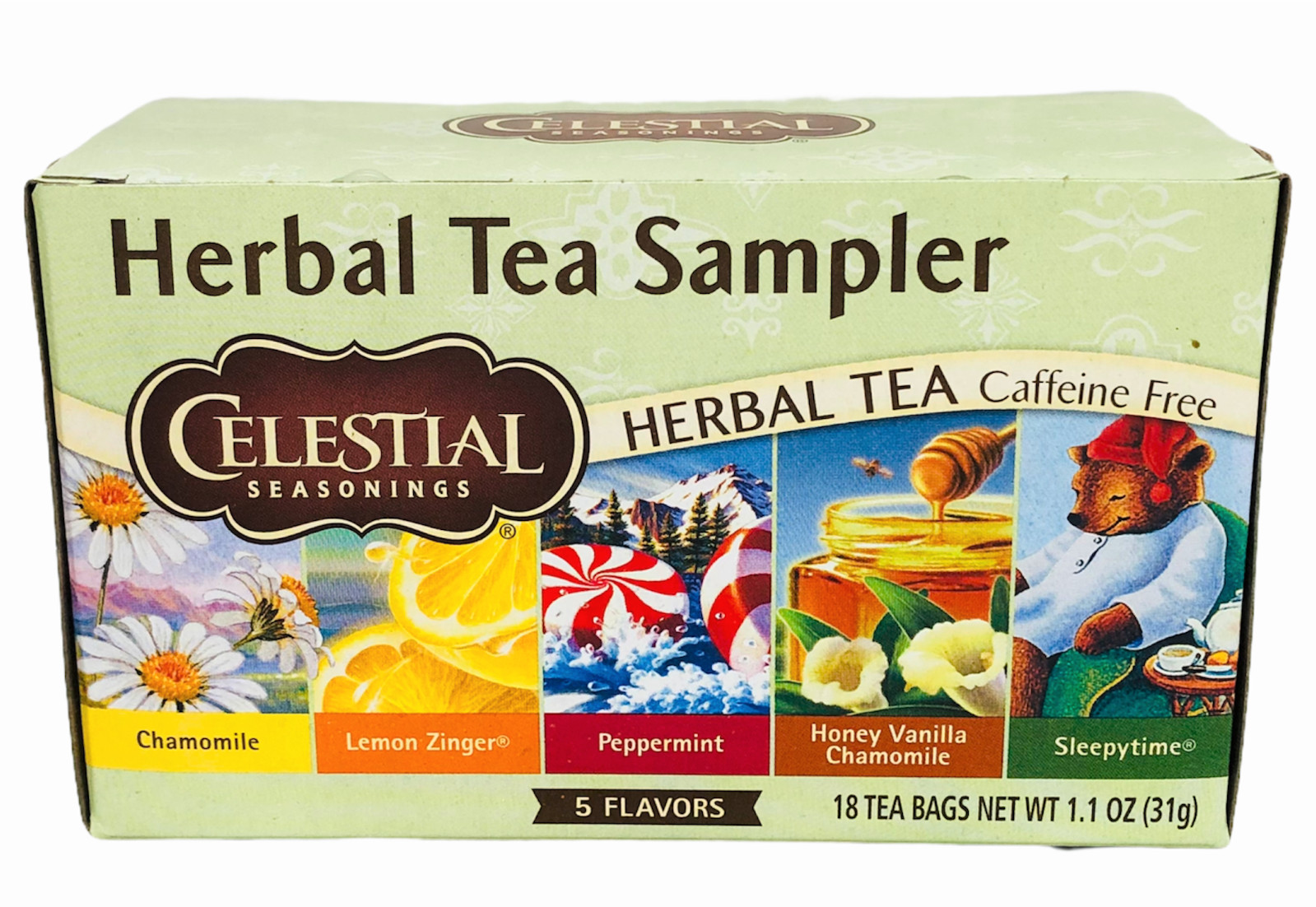Celestial Seasonings Herbal Tea Sampler Caffeine Free 18 Tea Bags 1.1 oz