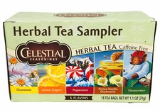 Celestial Seasonings Herbal Tea Sampler Caffeine Free 18 Tea Bags 1.1 oz