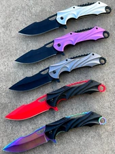 (WHOLESALE LOT x 10) ElitEdge Textured Aluminum Handle Assisted Pocket Knife-858