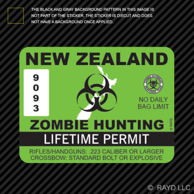 Purchase CANADA Zombie Hunting Permit License Decal 3"x4" Vehicle Sticker Tags Graphics In - Foto 2
