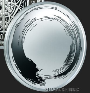 5 oz silver proof ENSO Zen Circle .999 Pure COA Box Silver Shield 2022 Buddha