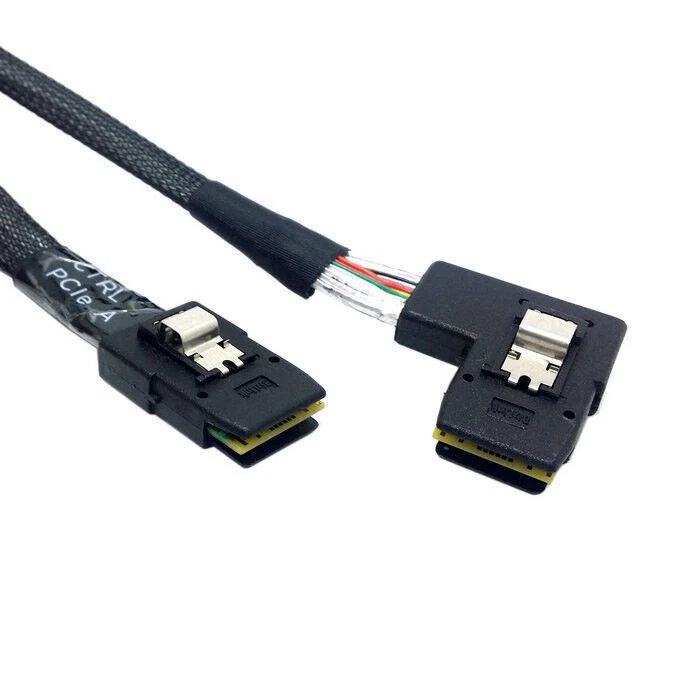 Ultra Slim Flat Left Angled 90 D Mini SAS 36pin SFF-8087 to 8087 Data Raid Cable - Image 2 of 4