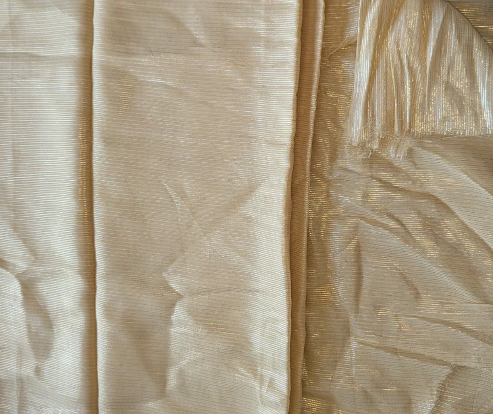 Brillante Oro Plata Hilo Organza Organza Suave Tela Transparente POR x 46" W Pc Foto 2 de 4