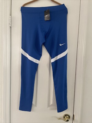 NIKE Dri-fit Size Blue And White Leggings Men's New With Tags