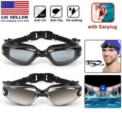 Anti-Fog Swimming Goggles Glasses UV protection for Women Men Kids with Ear Plug