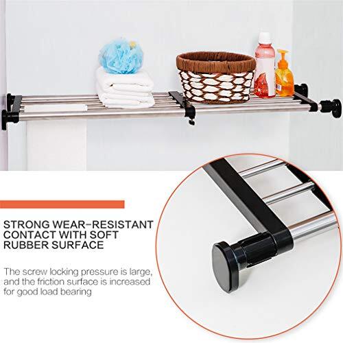 Hershii Expandable Closet Tension Shelf Rod Adjustable Metal Assorted