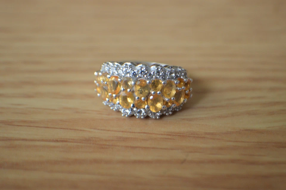 1.75ct Salamanca Fire Opal / Zircon Ring Platinum over  Fine Silver Size 8 - Image 4 of 4