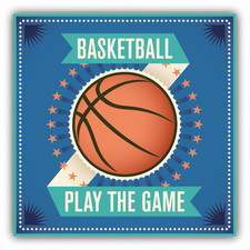 Basketball Ball Play The Game Car Bumper Sticker Decal 5" x 5"