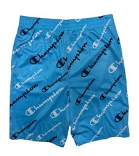 Champion Boys' AOP Multi Script Mesh Shorts blue with pockets size XLB 16-18 