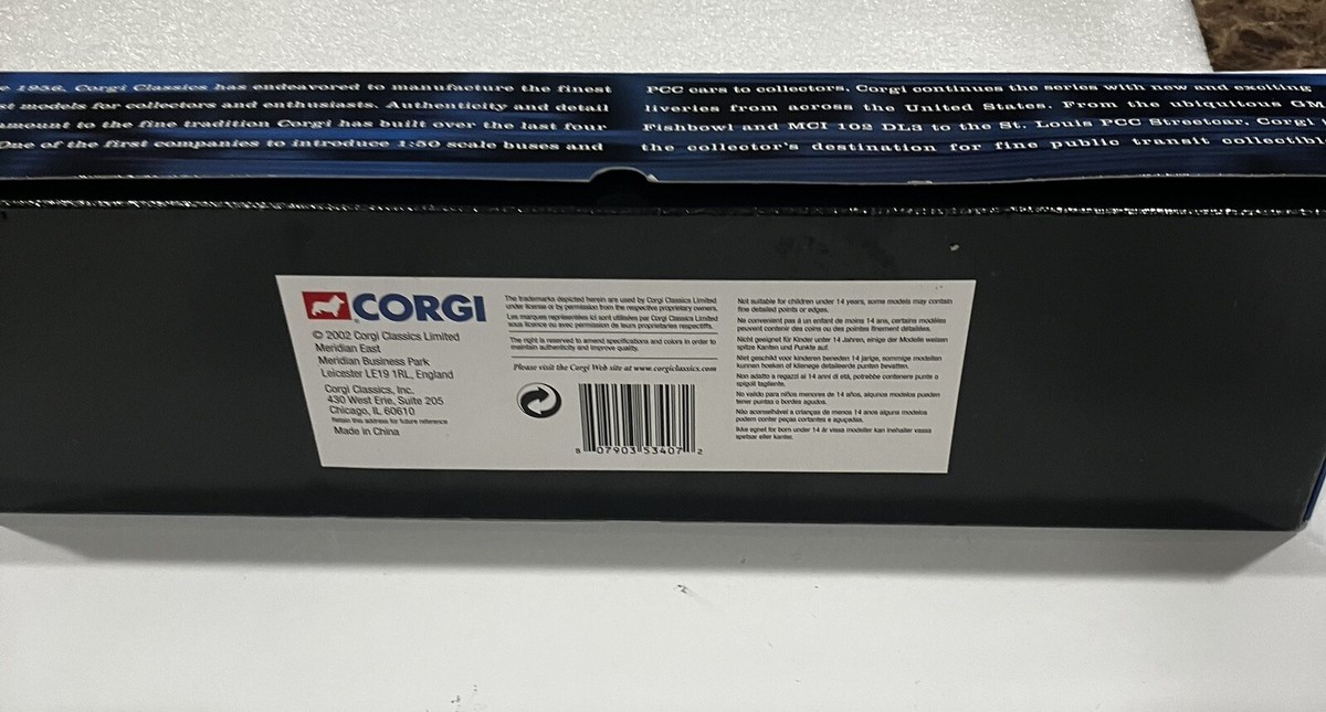 Corgi MCI 102-DL3 Bonanza Bus Lines 1:50 Scale - NIB w