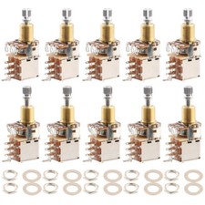 10x Push Push Potentiometer Audio Taper Guitar Volume Tone 3/8" Split Shaft