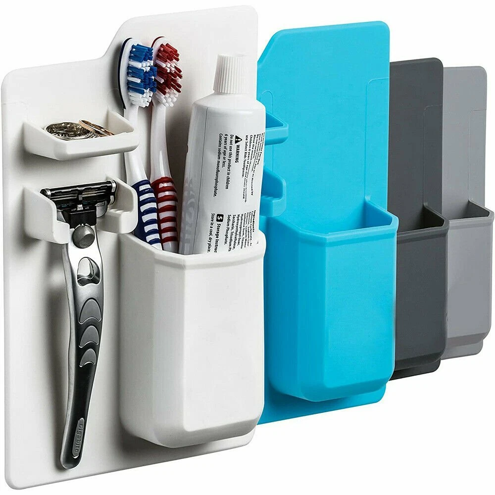 Silicone Wall Mount Razor Toothbrush Toothpaste Stand Bath Shower