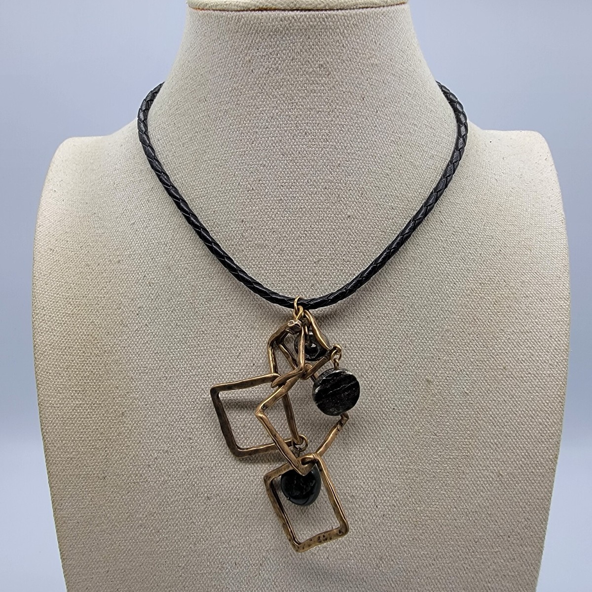 Vintage Chicos Modernist Style Necklace Geometric Charms 