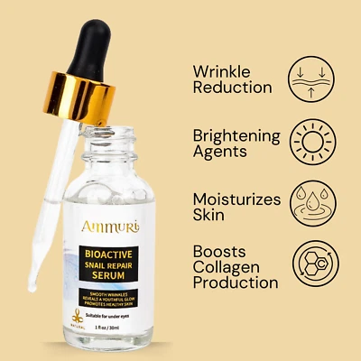 Ammuri Glowin Serum Snail Repair Hydrating Lotion for Face Collagen Boosting