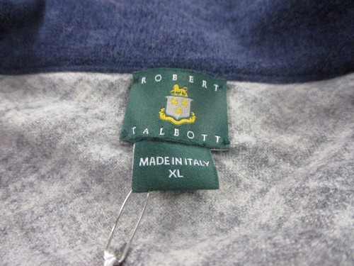 Robert Talbott Sweater Adult XL Blue Wool Cardigan Preppy Collar Mens NEW - Picture 6 of 9