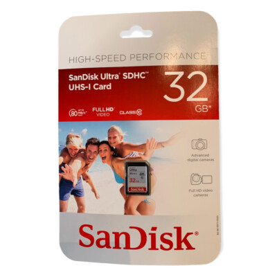 SanDisk Ultra SDHC UHC-I Card -32 GB Memory Card New Sealed