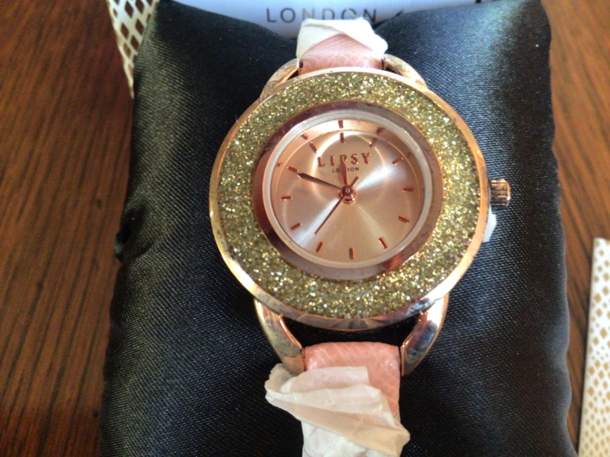 LIPSY gold ladies sparkle watch new in box eBay