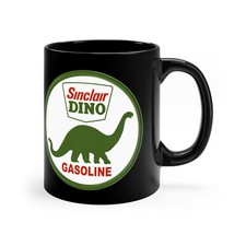 Sinclair Dino Gasoline Vintage 11oz Coffee Tea Black Mug
