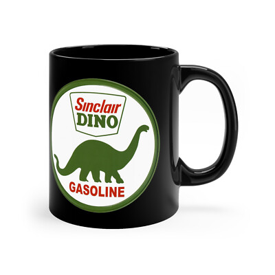 #ad #ad Sinclair Dino Gasoline Vintage 11oz Coffee Tea Black Mug $16.82