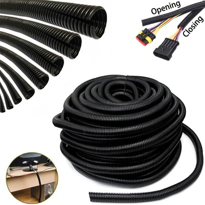 7-28 mm Split Wire Loom Conduit Polyäthylen-Schläuche Schwarze Farbe Sleeve Tube