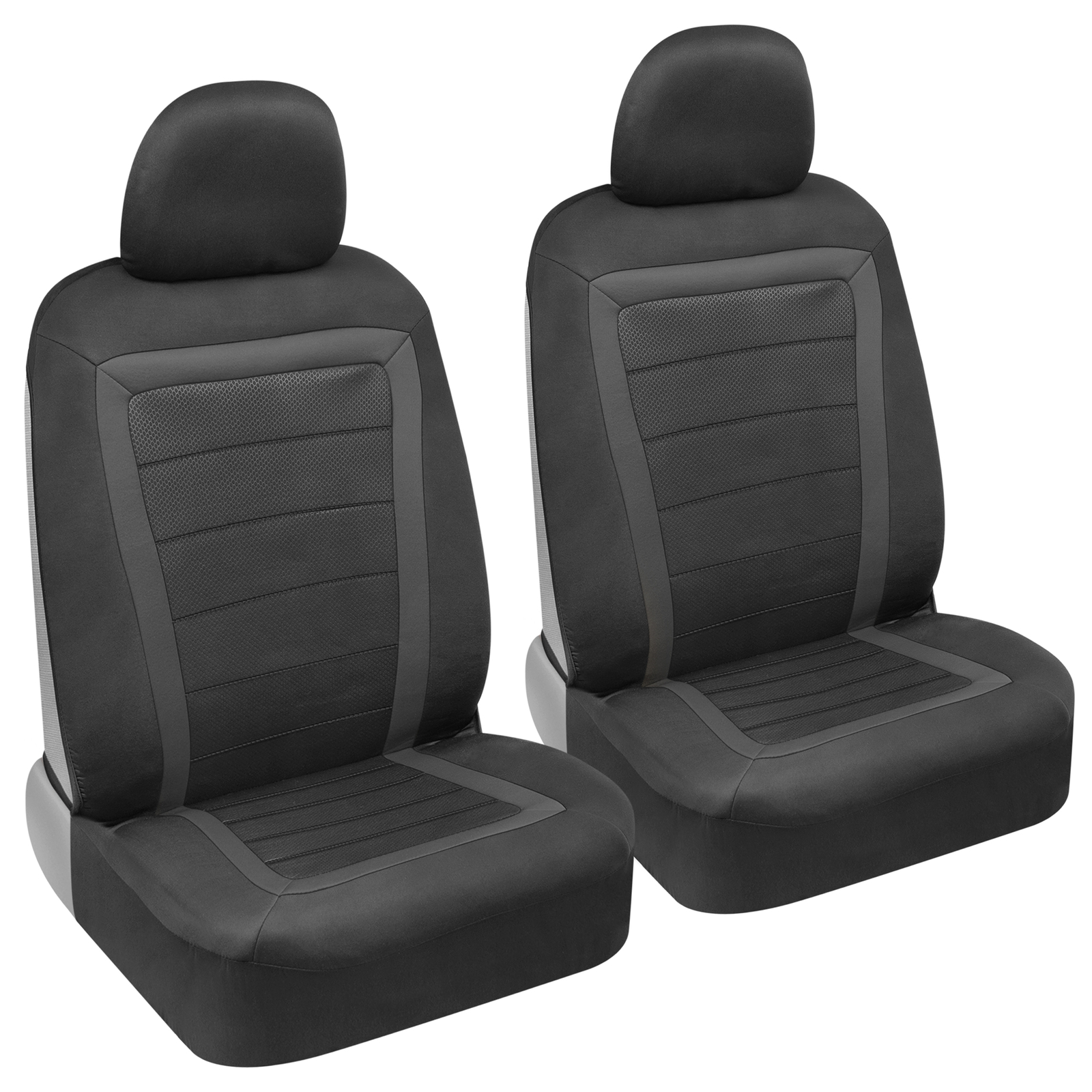 Motor Trend Gray Front Car Seat Covers for Cars Trucks Vans SUVs Armrest Compati