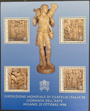 Vaticano 1998 esposizione filatelica serie completa mnh in foglietto