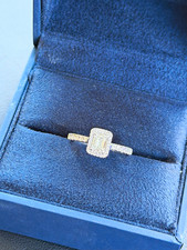 Platinum Emerald-Cut Diamond Halo Engagement Ring