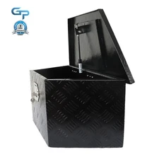 26 Inch Aluminum Trailer Tongue Box Pickup truck Tool Box Black(26''X13.3"X12")