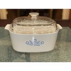 Vintage CorningWare 5L P-84-B Blue Cornflower Casserole Dish W/Pyrex Lid