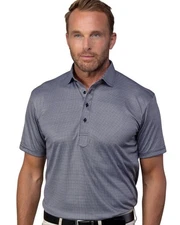 Collars & Co Semi-Spread Collar Polo Short Sleeve Sz XL Black Houndstooth