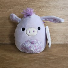 Kellytoys Squishmallows Delzi the Donkey with Floral Belly 4.5 Inch Soft Plush