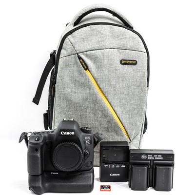 CANON EOS 6D MARK II DSLR CAMERA PROMASTER IMPULSE SMALL BACKPACK W/BATTERY GRIP