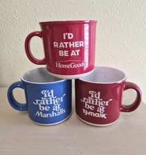 I'd Rather Be at HomeGoods Viral TikTok Mugs TJ Maxx Marshalls Full Set Of 3