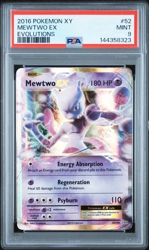 2016 POKEMON XY EVOLUTIONS #52 MEWTWO EX PSA 9