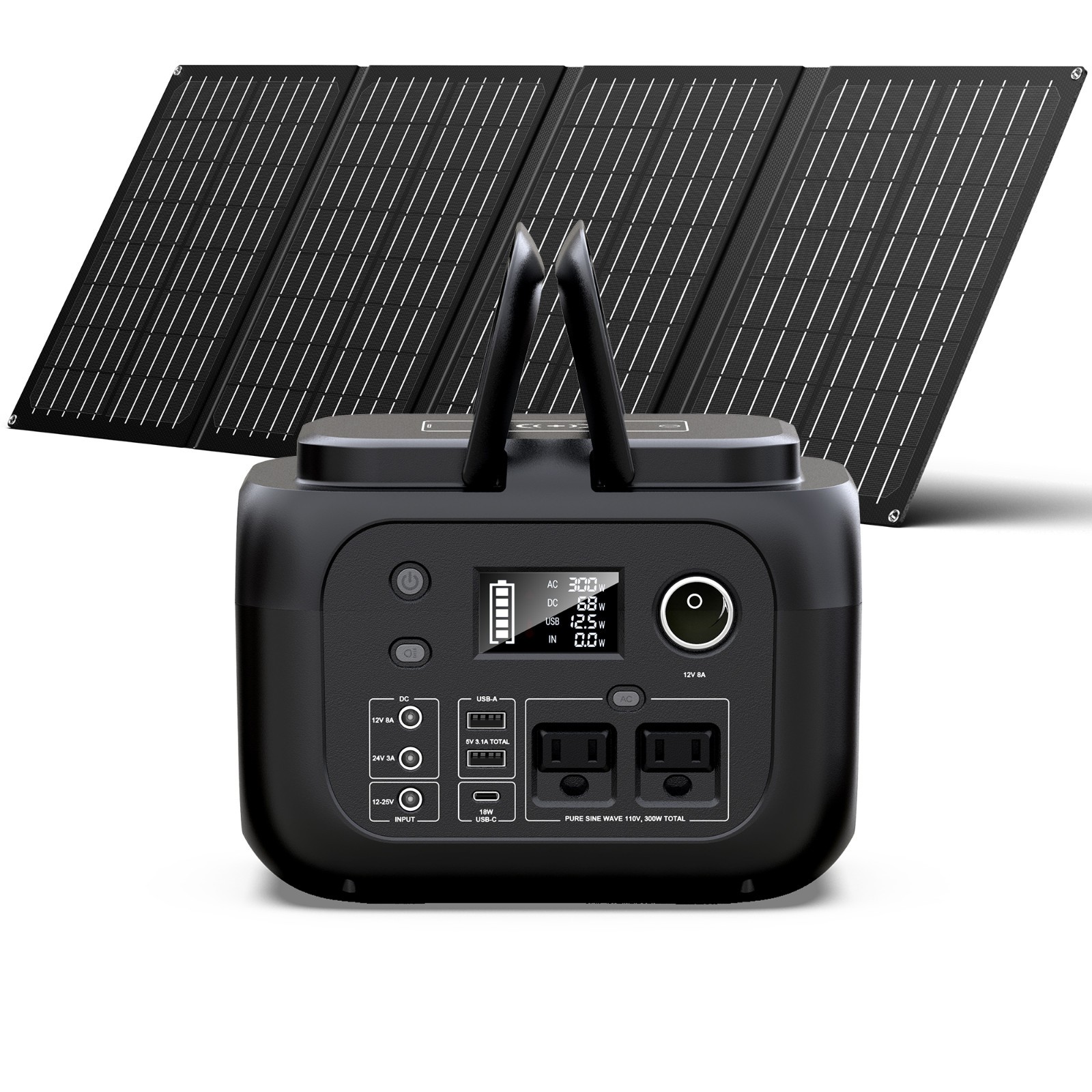 300W Portable Power Station 260Wh Battery Bank Fast Charging