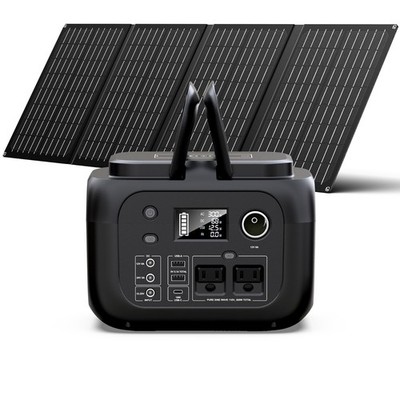 300W Portable Power Station 260Wh Battery Bank Fast Charging & 40W Solar Panel
